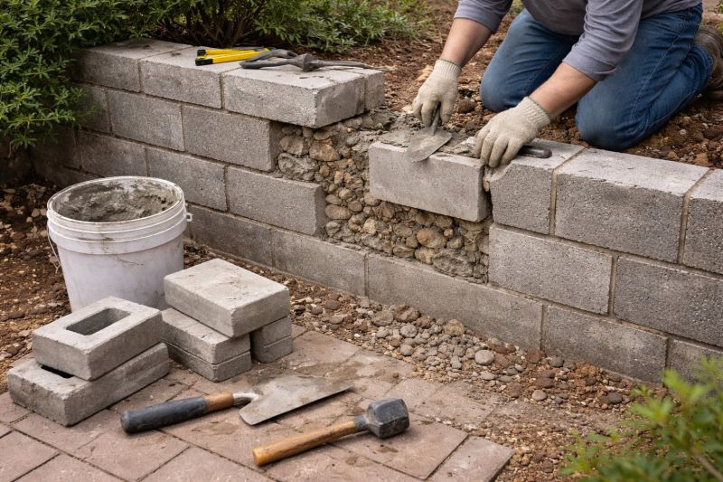Block Wall Repair in Cedar Creek, TX