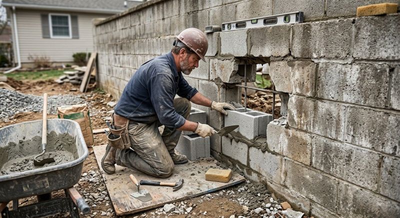 Block Wall Repair in Manor, TX