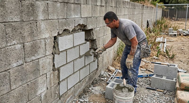 Block Wall Repair in Smithville, TX