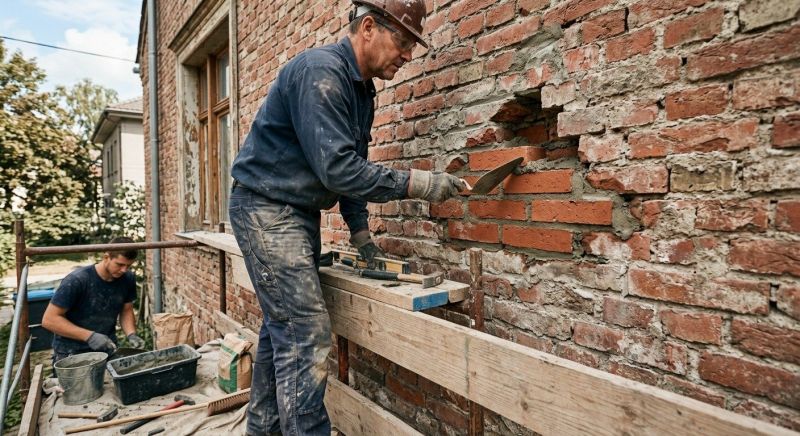 Brick Fence Repair in Bastrop, TX
