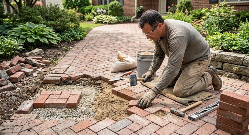 Brick Pathway Repair in Bastrop, TX