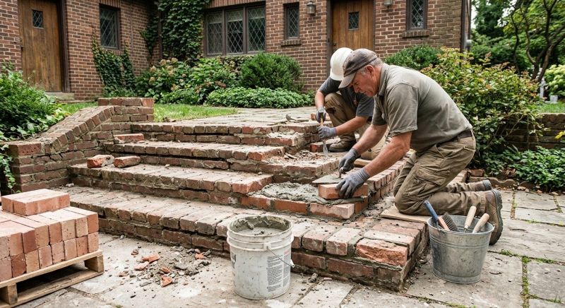 Brick Stairs Repair in Dime Box, TX