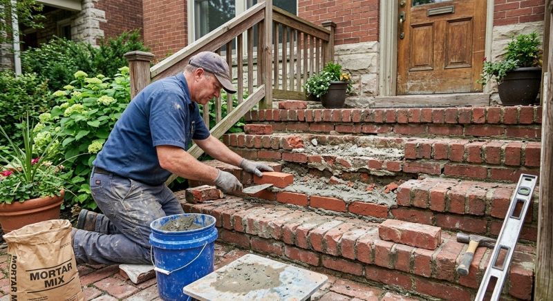Brick Stoop Repair in Bastrop, TX