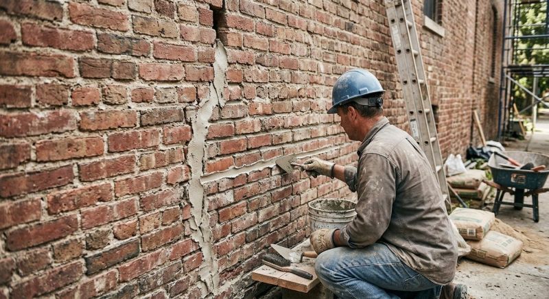Brick Wall Repair in Cedar Creek, TX