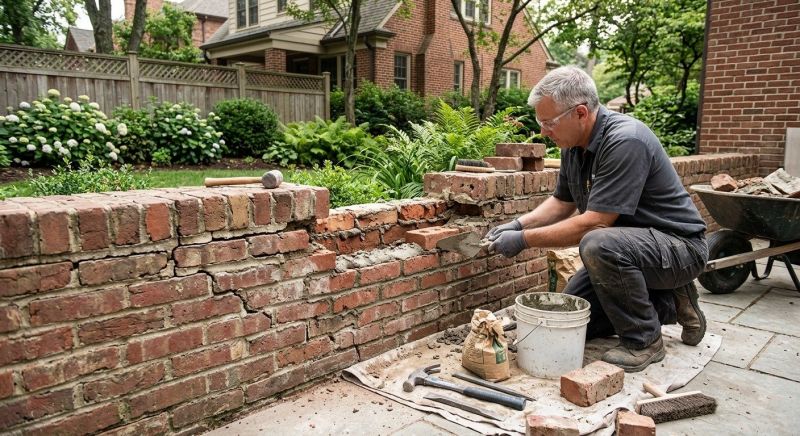 Brick Wall Repair in Manor, TX