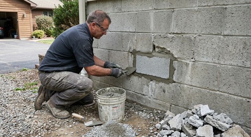 Cinder Block Wall Repair in Bastrop County, TX