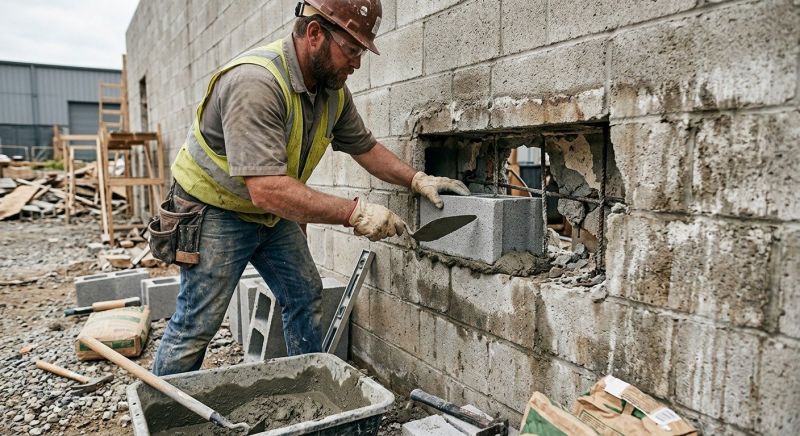 Cinder Block Wall Repair in Elgin, TX