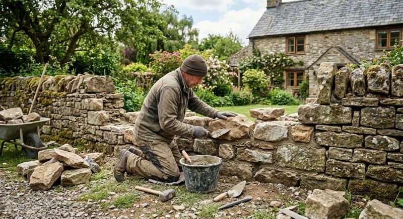 Stone Wall Repair in Manor, TX